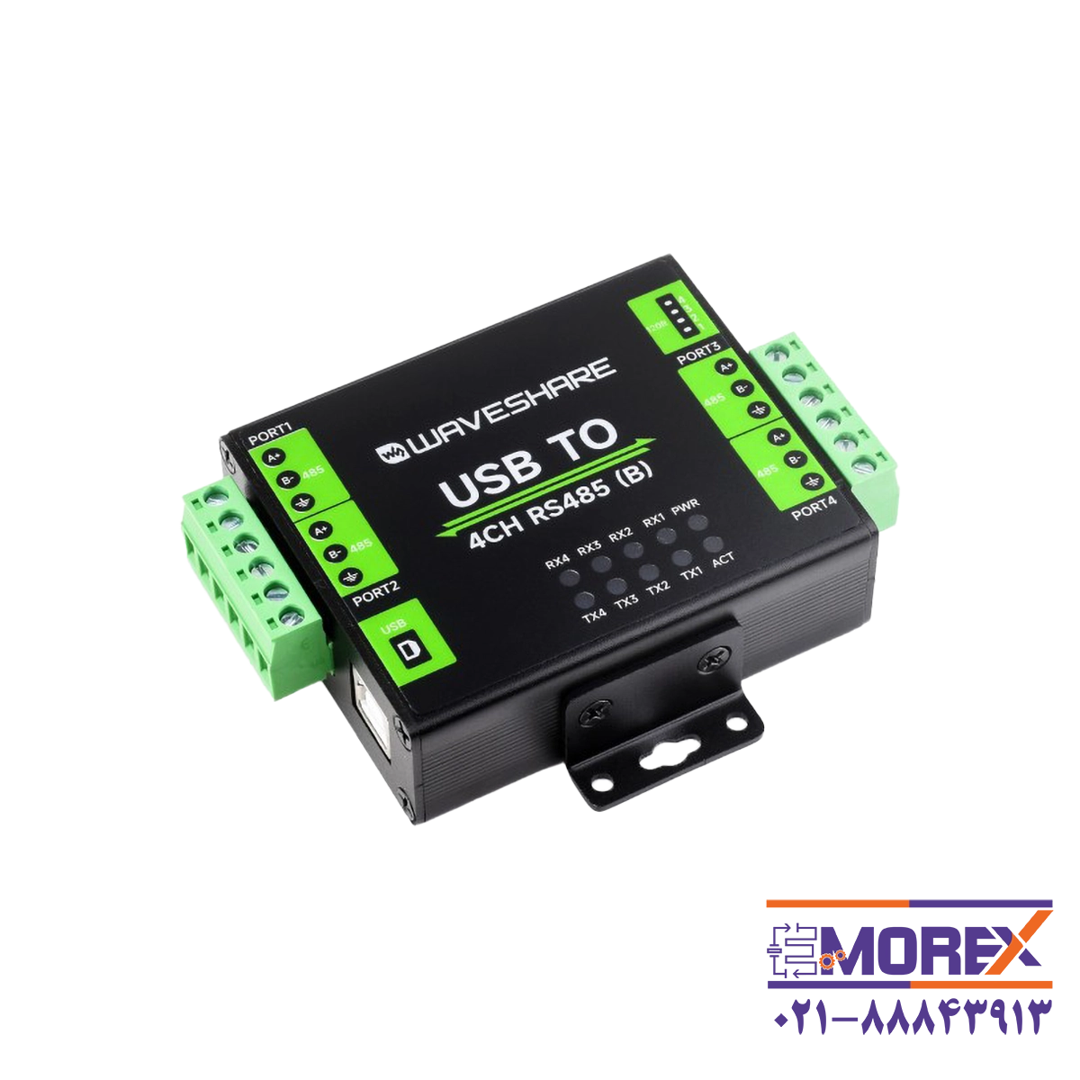 مبدل صنعتی USB به سریال ویوشیر | WAVESHARE مدل USB TO 4CH RS485 (B)
