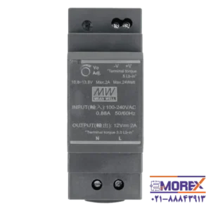 منبع تغذیه 12 ولت 2 آمپر مینول | MEAN WELL مدل HDR-30-12