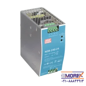 منبع تغذیه 24 ولت 10 آمپر مینول | MEAN WELL مدل NDR-240-24
