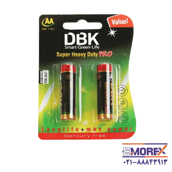 باتری DBK سایز AA کد Super Heavy Duty Pro بسته 2 عددی