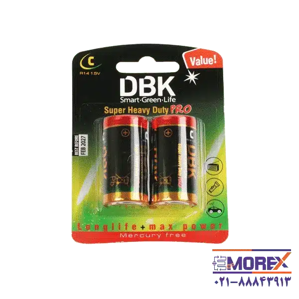 باتری DBK سایز C کد Super Heavy Duty Pro بسته 2 عددی