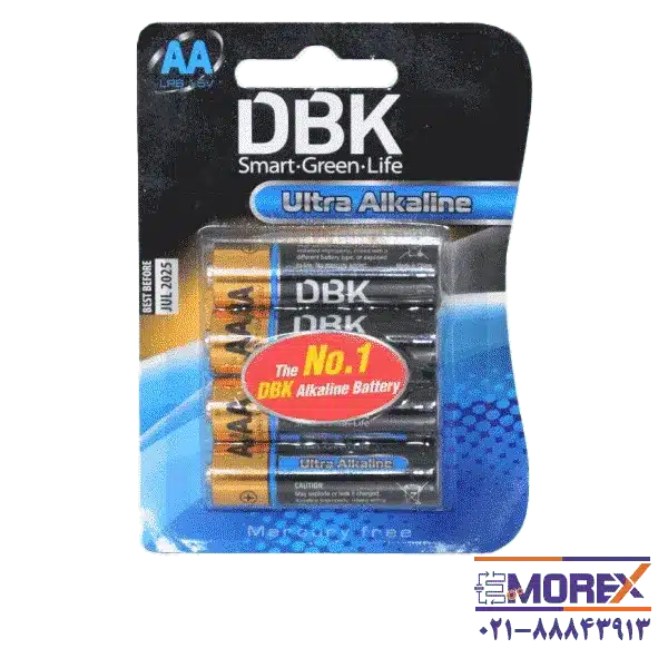باتری DBK سایز AA کد Ultra Alkaline بسته 4 عددی